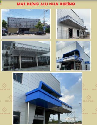 Mặt dựng Alu nhà xưởng - Quảng Cáo Gia Vinh - Công Ty TNHH Quảng Cáo Nội Thất Gia Vinh